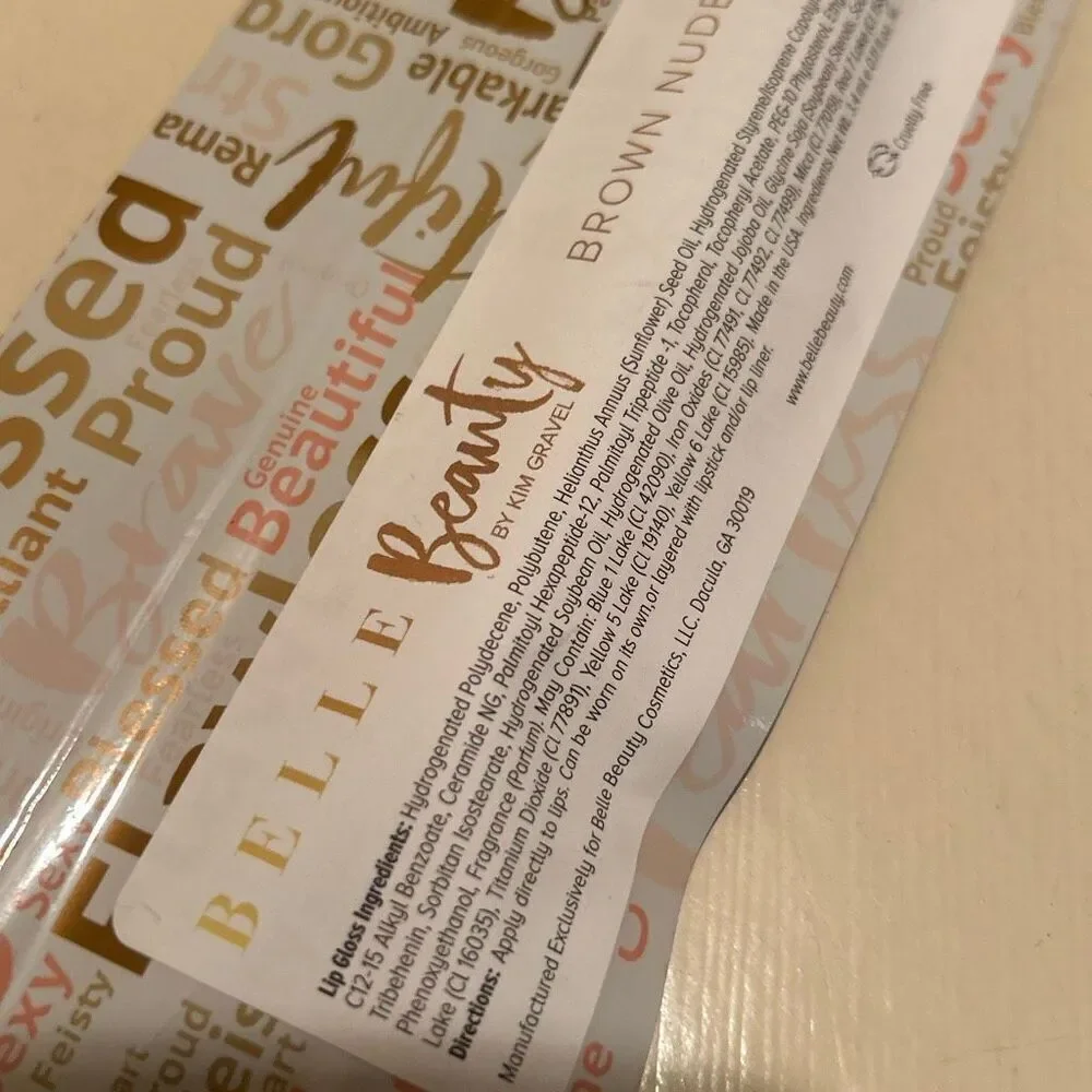 Belle Beauty Kisser Fixer Lip Gloss Nude Brown Neutral Everyday New Sealed